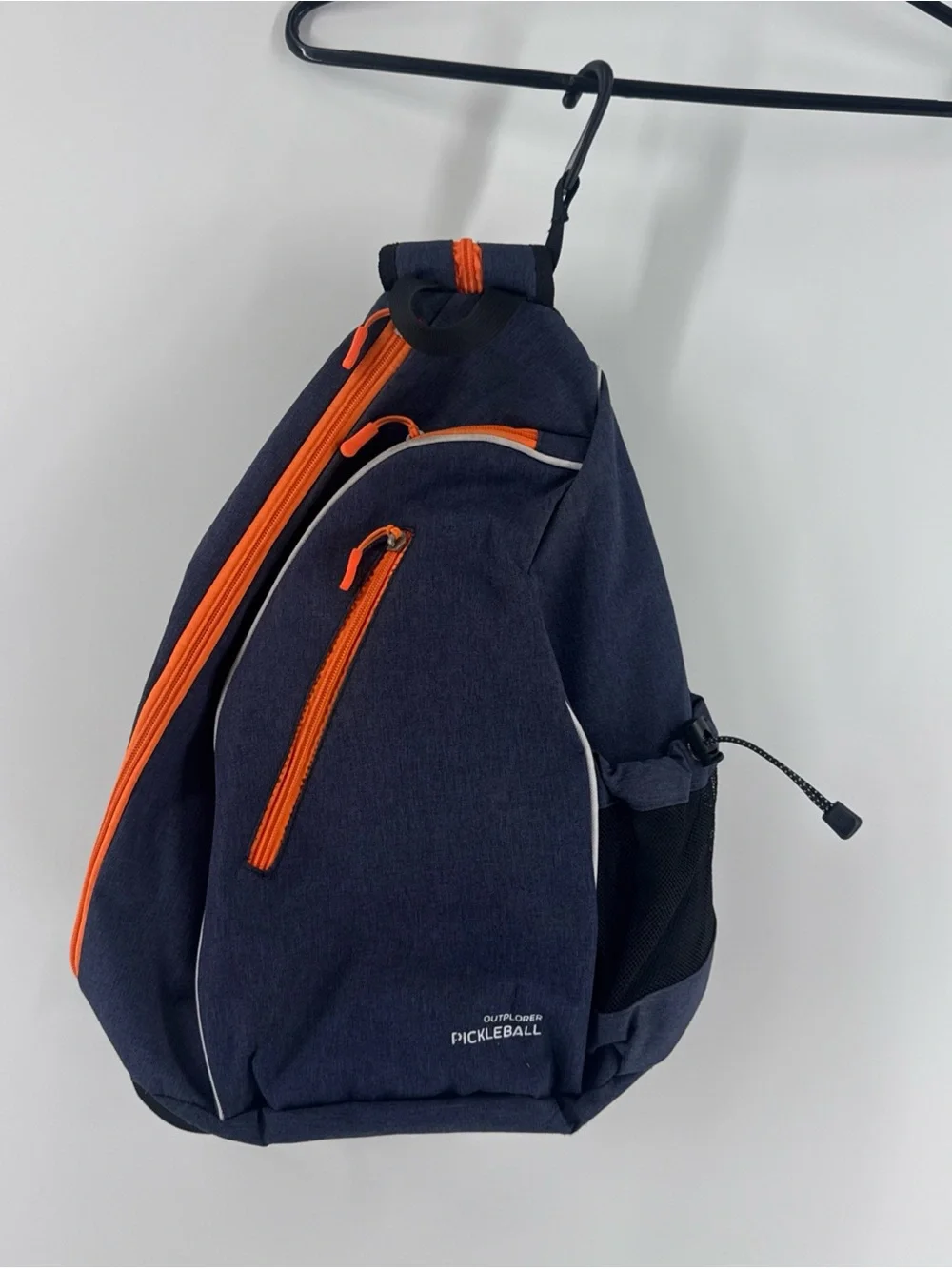 Men’s Sling Backpack in Blue with Orange Trim - Athletic Carry